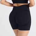thumbnail image 4 of Stichou Women's Butt Lifting Shorts High Waist Tummy Control Yoga Seamless Ruched Booty Workout Soft Yoga Pants Black S, 4 of 5