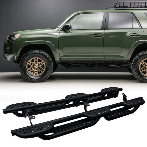 Vijay Running Boards Compatible with 2010-2024 Toyota 4Runner Trail Edition, 2014-2024 Toyota  4Runner SR5/TRD Pro (4-Door) Bolt-on A Pair Side Steps Rails Steel Nerf Bars