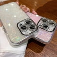 thumbnail image 4 of Designed for iPhone Case,Glitter Love Heart Pearl Shell Pattern Electroplated Frame Camera Lens Protection Shockproof Protective Cover Phone Case (Pink,iPhone 13), 4 of 5