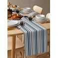 thumbnail image 3 of Table Runners 120 Inches Long Dress Scarves, Navy Blue Grey Striped Farmhouse Coffee/Dining/Kitchen Table Runner for Living Room, Horizontal Lines Simple Minimalist 13x120 Inch, 3 of 7