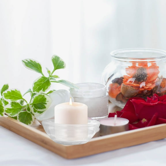 GOOHOCHY Candleholders Candle Holder Transparent Glass 4Pcs