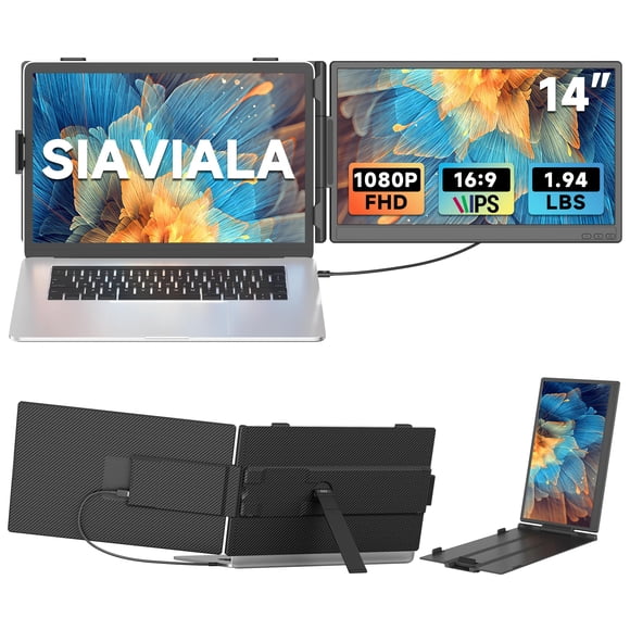 Monitor portátil de 14" Siaviala para laptop, pantalla extensora FHD IPS