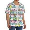 thumbnail image 4 of Sigee Space Doodle Print Men's Shirts Casual Button Down Short Sleeve Summer Beach Shirt Hawaiian Vacation Shirts Tee Shirt-4X-Large, 4 of 7