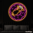 thumbnail image 2 of Craftnamesign Dog On Donut Neon Sign, Donut Shop Decor, Bakery Wall Art, 2 of 4
