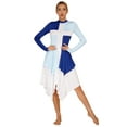 thumbnail image 3 of YIZYIF Womens Praise Worship Dance Dress Long Sleeve Asymmetrical Choir Performance Dancewear Blue S, 3 of 7