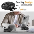 thumbnail image 2 of Dteck Case for Apple AirPods Pro 3rd Generation,Shockproof PU Leather with Lock Case Built-in Fold-out Phone Stand Cover with Carabiner Keychain for AirPods Pro 3 (2025), Black, 2 of 7