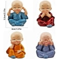 thumbnail image 4 of SINT Cute Monk Statue Miniature Buddha Figurine Wise Figure Collectibles Crafts Arts Ornaments, 4 of 11