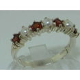 thumbnail image 2 of LBG 14k White Gold Cultured Pearl & Garnet Womans Wedding Ring - Size 5.5, 2 of 6