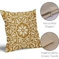 thumbnail image 3 of Mustard Yellow Pillow Covers 16x16 Set of 2 Yellow Cream Bohemian Ethnic Carpet Boho Style Vintage Flower Print Decorative Throw Pillows Outdoor Square Cushion Cases Farmhouse Decor for Home Sofa Bed, 3 of 5