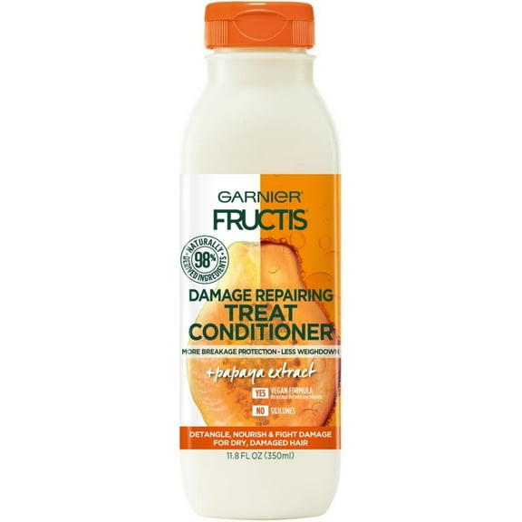 Fructis Garnier Fructis Damage Repairing Treat Conditioner, For Damaged Hair, Papaya, 11.8 oz (Pack of 2)