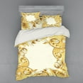 thumbnail image 2 of Ambesonne Vintage Bedding Set 3 Pcs, Golden Floral Ornament, Twin XL, Cream Yellow, 2 of 3
