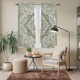 thumbnail image 6 of Sage Green Boho Kitchen Curtains 63 Inch Length, Vintage Abstract Ethnic Tribe Tiers Curtains for Living Room Berdoom Bathroom, Light Filtering Drapes Rod Pocket Window Treatment 2 Panels 42"Wx63"L, 6 of 8