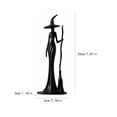 thumbnail image 2 of Halloween Elegant Black Witch Resin Style Plastic Figurine,Slim Witch with Hat and Broom Tabletop Statue for Mantel Shelf Gothic Indoor Decor, 2 of 5