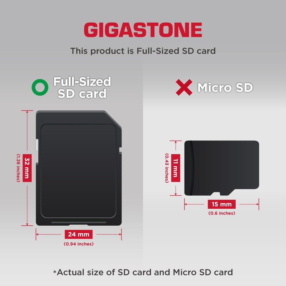 GIGASTONE 32GB SD Card 2-Pack UHS-I U1 Class 10 SDHC Memory Card High-Speed Full HD Video Compatible with Canon Digital Camera, SPYPOINT TACTACAM WOSPORTS Trail Camera, with 2 mini Cases