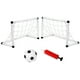 thumbnail image 1 of KAKOWELY 1 juego de fútbol inflable portátil para entrenamiento al aire libre, juguete deportivo blanco y negro (2 puertas de fútbol, 1 balón de fútbol, 1 inflador), 1 of 5