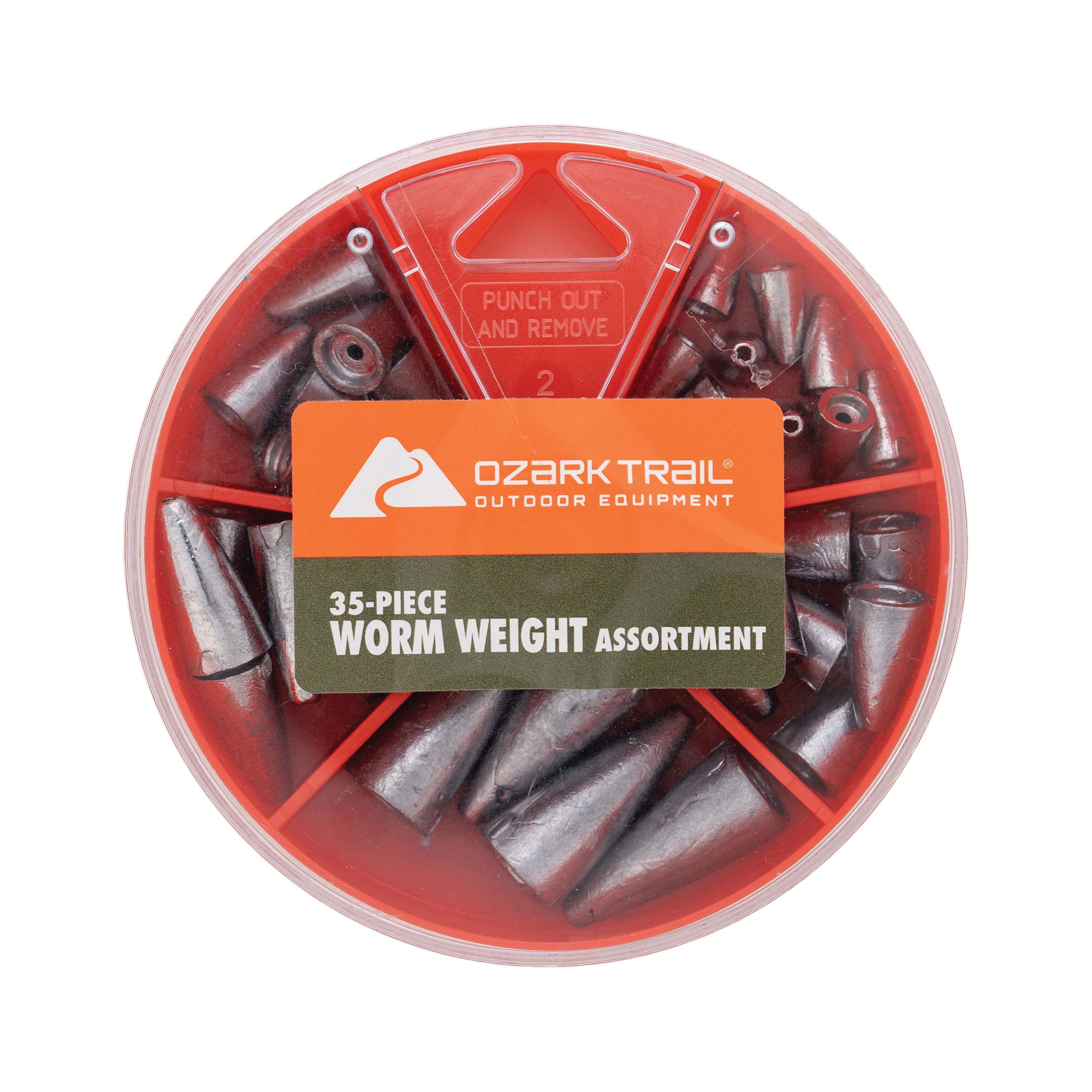 (3 pack) Ozark Trail 35 Piece Worm Weight Assortment with Dial Storage Case