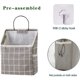 thumbnail image 3 of Bolsa de almacenamiento para colgar en la pared, paquete de 2, para colgar en el armario, para guardar en el bolsillo, para el baño o el dormitorio, de lino y algodón (cuadros grises), 3 of 4