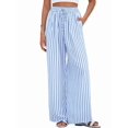 thumbnail image 3 of Women'S Pants Elastic Waist Light Weight Palazzo Pants for Women Casual Lounge Wide Leg Pants Woman Blue L, 3 of 9