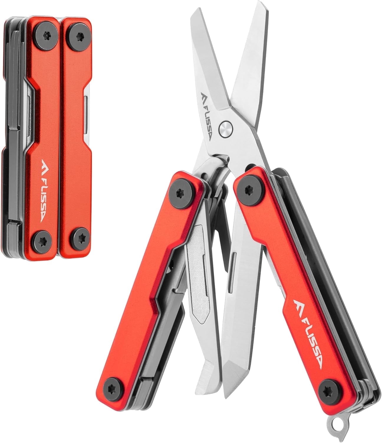FLISSA 11-in-1 Multitool Scissors, Stainless Steel Mini Multi Tool