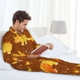 thumbnail image 6 of Disketp Dinosaurs and Leaves for Pajamas Set Long Sleeve Sleepwear Mens Button Down Nightwear Pj Sets-Small, 6 of 7