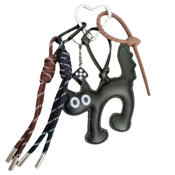 PU Leather Cat Phone Charm Aesthetic Cell Phone Charm Kawaii Handmade Animal Keychain Hanging Pendants for Backpack, Wallet, Keychain Pendant