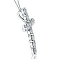 thumbnail image 5 of Pompeii 3CT Diamond Cross Pendant 14K White Gold Womens Round Brilliant Cut 18" Chain, 5 of 7