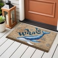 thumbnail image 4 of Vintage Whale Entryway Rug 2'x3'&nbsp; Non Slip Front Door Mats, Brown Nautical Anchor Bubbles Coastal Entrance Rugs Indoor Outdoor Carpet, Washable Floor Mats Small Area Rug for Bedroom Kitchen, 4 of 8
