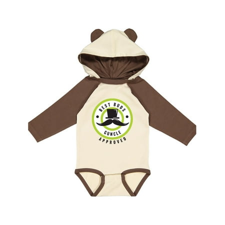 

Inktastic Best Buds Guncle Approved with Tophat and Mustache Gift Baby Boy Long Sleeve Bodysuit