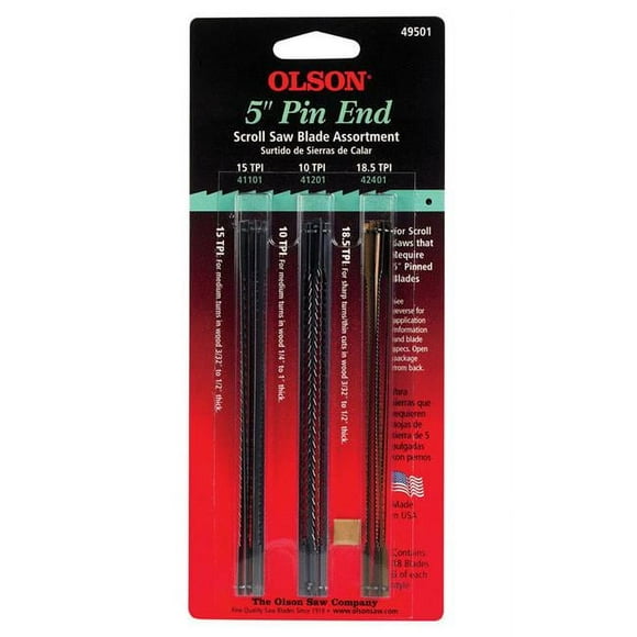 Blackstone Industries 2072536 5 in. Pinned End Scroll Saw Blade - 18 Piece