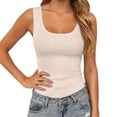 thumbnail image 2 of Tank Tops for Women Summer Scoop Neck Slim Fit Ribbed Plain Sleeveless Shirt Casual Basic Tanks, 2 of 5
