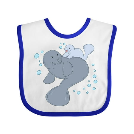

Inktastic Cute Manatees with Bubbles Gift Baby Boy or Baby Girl Bib