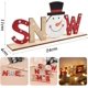 thumbnail image 2 of ZHAOCHENG Decoración navideña de mesa de madera con letras, muñeco de nieve navideño, adorno de Papá Noel, decoración del hogar, escritorio familiar, decoración de chimenea (nieve), 2 of 5