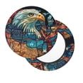thumbnail image 2 of Haiem Stained Glass Eagle USA Print Cushion Round Bar Chair Seat Cover Bar Chair Cushion Covers Elastic Washable Bar Chair Cover,Protects from Scratches and Stains-14 inch, 2 of 7