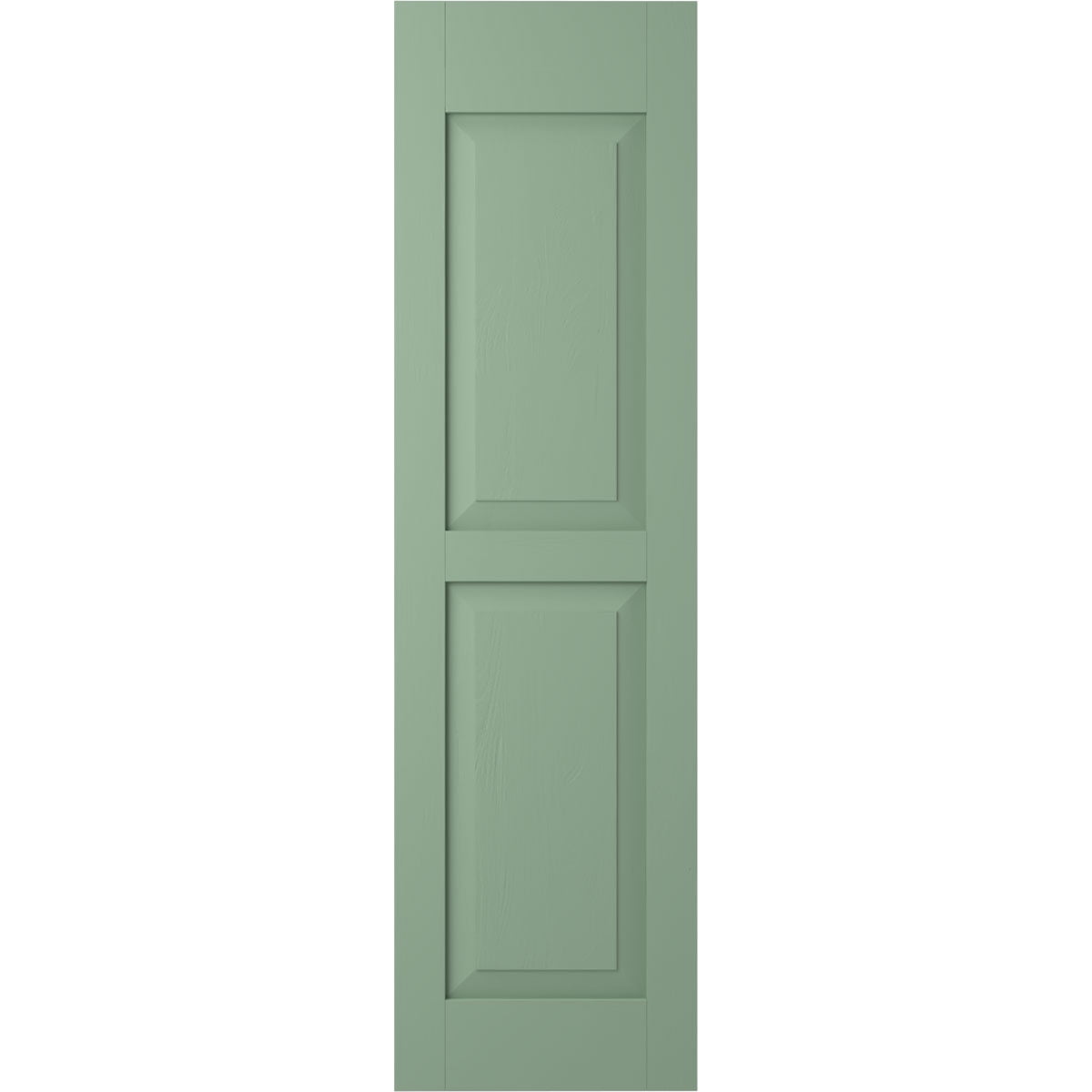 18"W x 36"H Americraft Two Equal Flat Panel Exterior Real Wood Shutters (Per Pair), Track Green