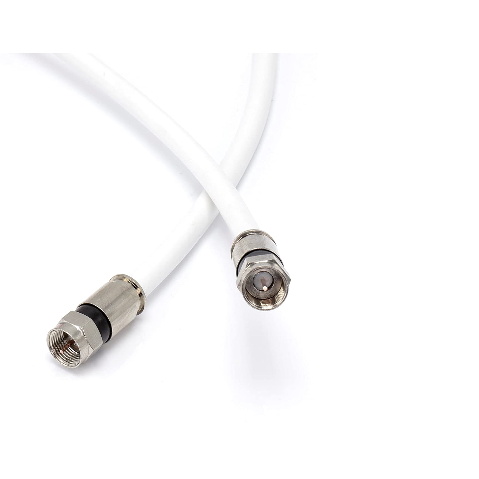 125' Feet, White RG6 Coaxial Cable (Coax Cable)- Made in the USA - with High Quality Connectors, F81 / RF, Digital Coax - AV, CableTV, Antenna, and Satellite, CL2 Rated, 125 Foot
