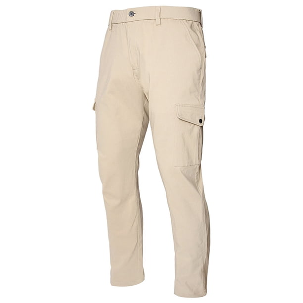 Pantalones largos de moda para hombre, casuales, de color puro, para exteriores, con cremallera y bolsillo, pantalones deportivos para hombre