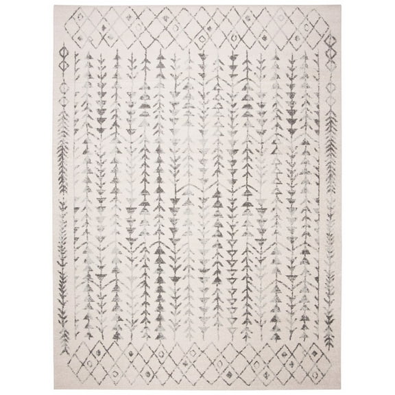 SAFAVIEH Tulum Goddard Moroccan Geometric Area Rug, 10' x 13', Ivory/Grey