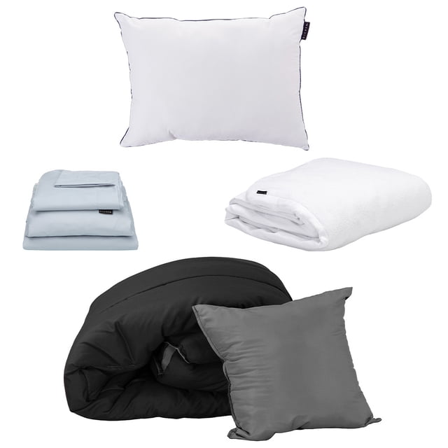 Edredón Doble Vista Individual Couzy + Sábanas Softy + Protector Cloud + Almohada One