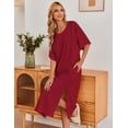 thumbnail image 3 of Ekouaer Women' Nightgown Short Sleeve Sleepshirt Long Loungewear Casual Maxi Lounge Dress House Dresses with Pockets, 3 of 6
