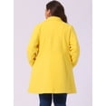 thumbnail image 4 of DARING DIVA Women's Plus Size Turn Down Collar Double Breasted A Line Coat 4X Yellow, 4 of 6