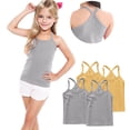 thumbnail image 6 of FamilyThread 4 Pack Girls Tank Tops Solid Sleeveless Undershirts Scoop Neck Undershirts Soft Tops For 1-13Y, 6 of 6