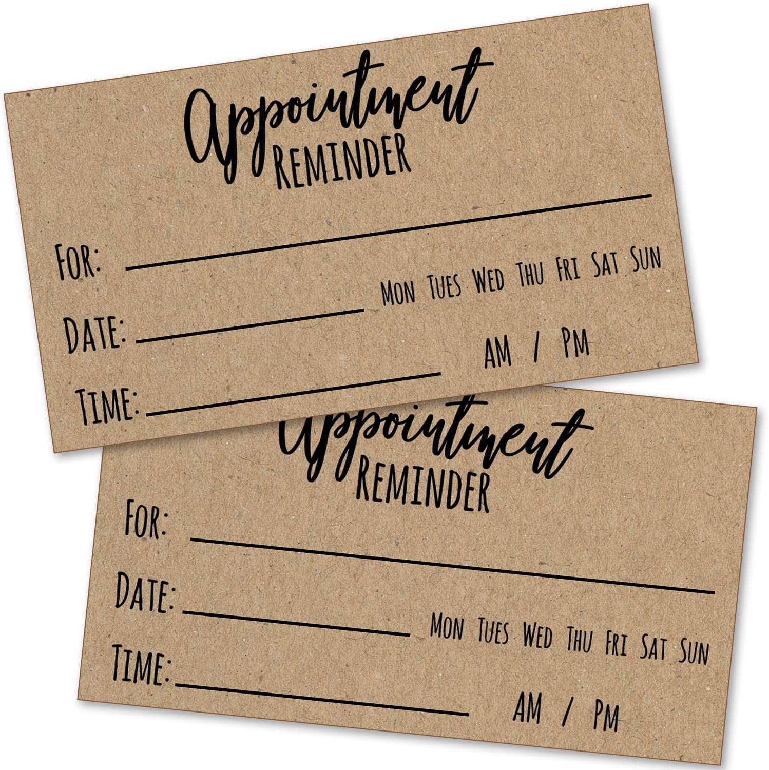 T MARIE 200 Appointment Reminder Cards Kraft Style for Business, Hair