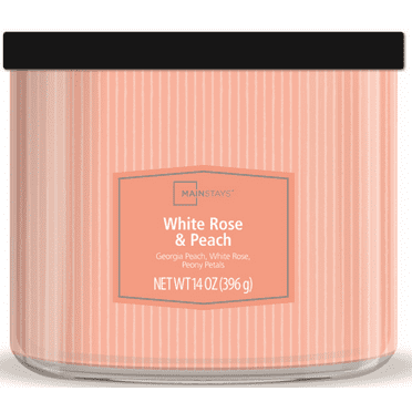 Mainstays 3-Wick Textured Wrap Whie Rose Peach, 14-Ounce