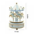 thumbnail image 2 of Xoxingysm Desktop Ornament Merry Go Round Music Box Small Musical Box with 4 Horses Classic Decor for Valentine'S Day Wedding Birthday Gift Shop Display Home Decor, 1X Carousel Music Box Ornament, 2 of 8