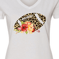 thumbnail image 4 of Inktastic Football with Flowers and Leopard Spots Women's V-Neck T-Shirt, 4 of 5