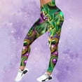 thumbnail image 2 of Arlun Mardi Gras Shiny Print Leggings for Women High Waist Tummy Control Yoga Pants New Carnival Patterned Tights Lifting Slim Fitting Sports Fitness Casual Pants 10-Green XL, 2 of 4