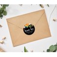 thumbnail image 3 of Darling Souvenir Round 45 Pieces Rose Floral Thank You Stickers Personalized Bride Groom Names And Date Envelope Seals-Black, 3 of 3