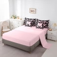 thumbnail image 5 of Manfei Letter Monogrammed M Bedding Comforter Set 7 Pieces for Boys Girls,Kawaii Ribbon Bow Full Bedding Set Lightweight,Dreamy Princess Fitted Sheet Flat Sheet,Lightweight Room Decor,Reversible, 5 of 8