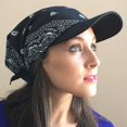 thumbnail image 3 of Paisley Bandana Hat with Brim Adjustable Head Scarf Cap Soft Sun Visor Head Wrap for Casual Wear Walking Travel Outdoor Activities and Everyday Styling, 3 of 4