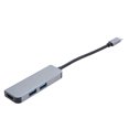 thumbnail image 4 of Hub tipo C multifuncional HDMI 2x USB3.0 Adaptador de salida Estación de acoplamiento Aleación de aluminio, 4 of 10